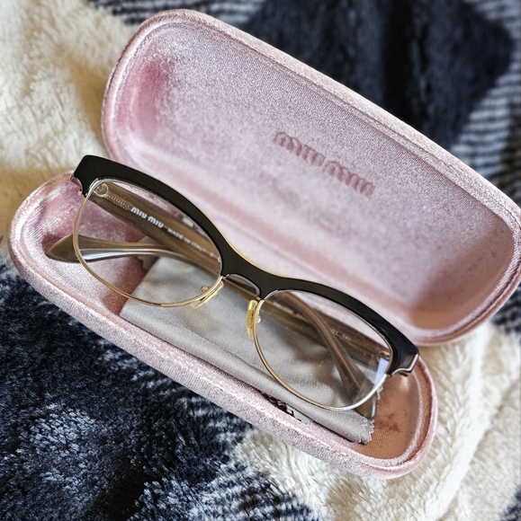 MIU MIU Glasses Classy Elegant Luxury Frames And Pink Velour Case 👓 - Picture 8 of 9